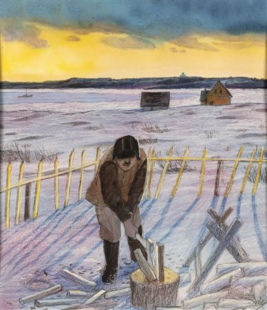 William Kurelek, Early winter's morning in the maritimes, 1974