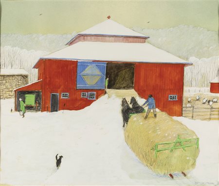William Kurelek, A grey winter day in the central provinces, 1974