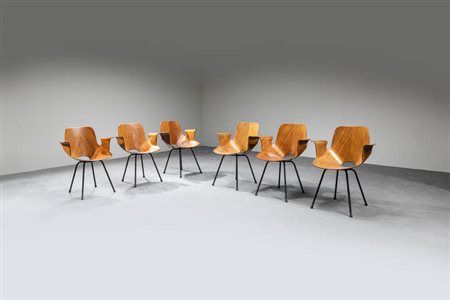 VITTORIO NOBILI<BR>Sei poltroncine mod. Medea