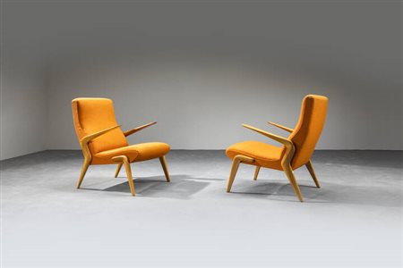 OSVALDO BORSANI<BR>Coppia di poltrone mod. P71