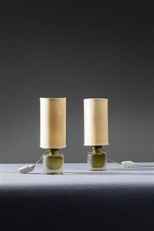 VENINI<BR>Coppia di lampade da tavolo