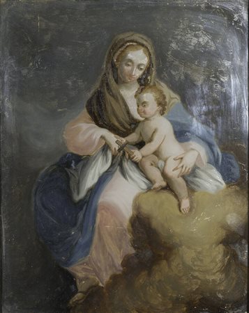 PITTORE ANONIMO<BR>Fine XVIII secolo<BR>"Madonna col Bambino"