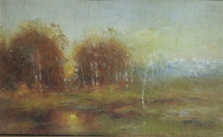 PIETRO PIACENZA<BR>Racconigi (CN) 1879 - 1964<BR>"Paesaggio a Racconigi"