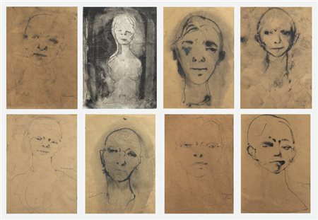 ENRICO COLOMBOTTO ROSSO<BR>Torino 1925 - 2013 Casale Monferrato (AL)<BR>Lotto di otto disegni