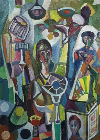 CARLO LORO<BR>Lonigo (VI) 1915 - 2002 Torino<BR>"La presentatrice" 1969