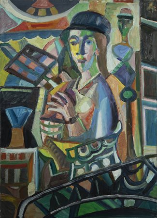 CARLO LORO<BR>Lonigo (VI) 1915 - 2002 Torino<BR>"Al poggiolo" 1969