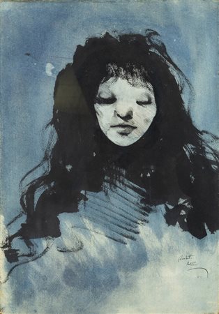 ENRICO COLOMBOTTO ROSSO<BR>Torino 1925 - 2013 Casale Monferrato (AL)<BR>"Volto femminile"