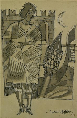 Fortunato Depero (1892 - 1960) SENZA TITOLO, 1940 grafite e china...