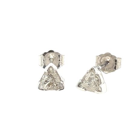 ORECCHINI IN ORO BIANCO 14K 1.01 GR CON DIAMANTI PER 0.60 CT COLORE G-H...