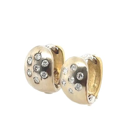 ORECCHINI IN ORO BIANCO E GIALLO 14K (. GR 4.25 GR CON DIAMANTI PER 0.24 CT...