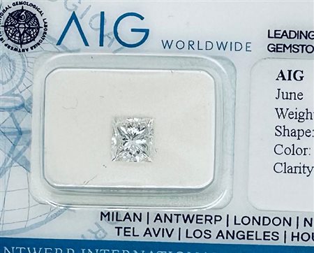 DIAMANTE 1,02 CT COLORE F - PUREZZA SI2 - TAGLIO PRINCESS - CERTIFICATO AIG -...