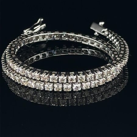 BRACCIALETTO IN ORO BIANCO 14K 7.78 GR CON DIAMANTI PER 80^2.40 CT COLORE I-J...