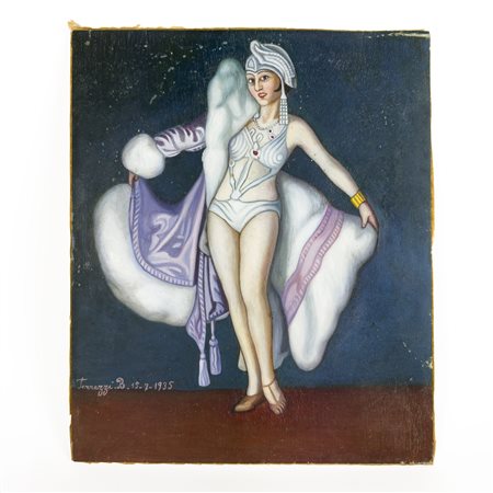 Benvenuto Ferrazzi Roma 1892 - 1969, La ballerina, 1935 olio su compensato,...