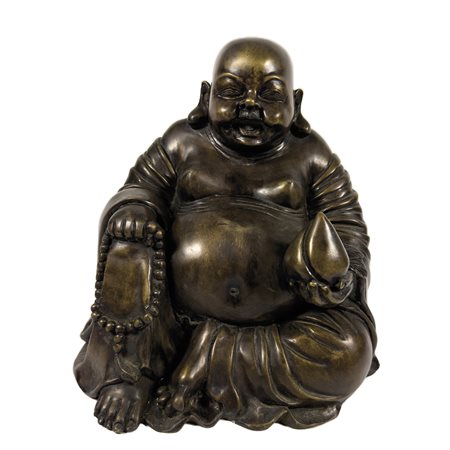 Buddha in bronzo patinato, Arte orientale, cm. 36x35x23 circa