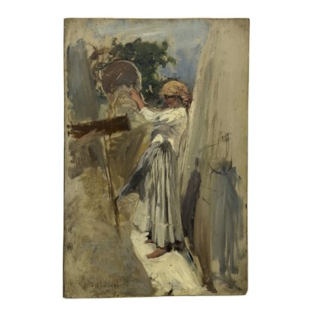 Giovanni Boldini Ferrara 1842 - Parigi 1931, A) La cernita del grano B)...