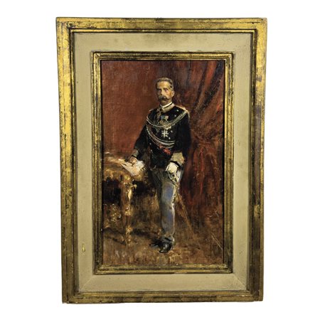 Pittore della fine del XIX secolo, Ritratto di re Umberto I olio su tela...