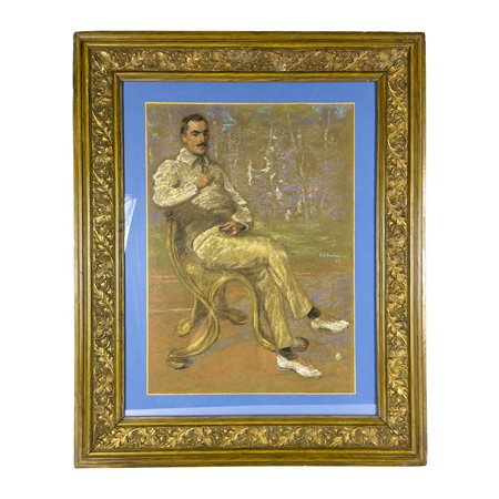 Pittore della prima metà del XX secolo, Al circolo pastelli su carta, la luce...