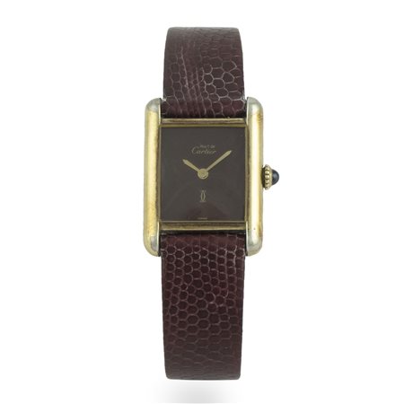 Orologio da polso Tank, Les must de Cartier, con cassa in argento sterling...