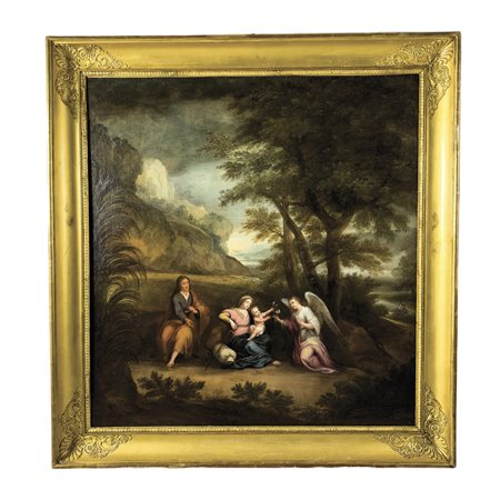 Marcantonio Franceschini (ambito) Bologna 1648 - 1729, Il Riposo dalla Fuga...