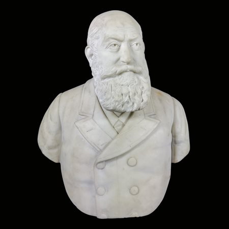 Busto di Charles Gounod, XIX secolo, scultura in marmo bianco, cm. 66x60 circa