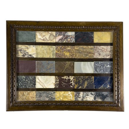 Coppia di campionari di marmi, fine del XIX secolo, ciascuno comprendente 25...