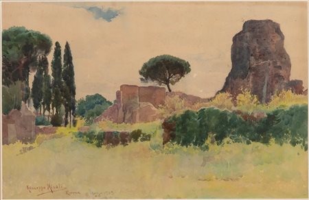 Giuseppe Micali (Messina 1866-Roma 1944)  - Ruderi a Roma, 1929