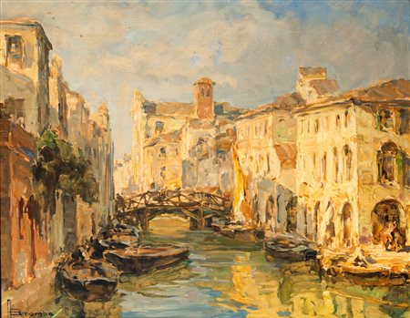 Angelo Brombo (Chioggia 1893-Padova 1962)  - Canale a Venezia