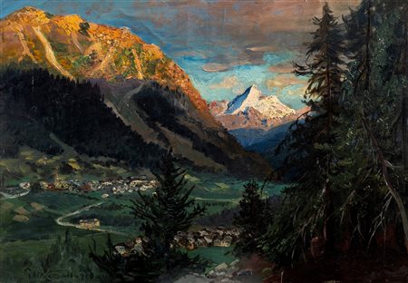 Giulio Romano Vercelli (Marcorengo 1871-Torino 1951)  - Veduta alpina, 1910