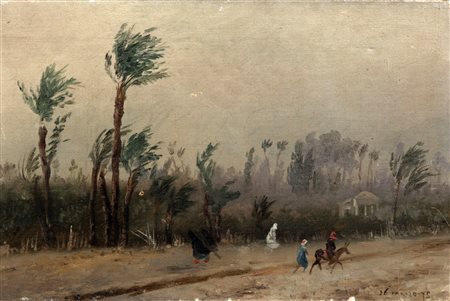 Giuseppe Haimann (Milano 1828-Alessandria d'Egitto 1883)  - Vento fra le palme, 1875