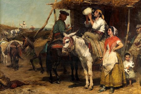 William Ewart Lockhart (Eaglesfield 1846-Londra 1900)  - Spagna, la sosta dei gitani, 1871