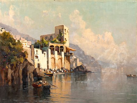 Nicolas De Corsi (Odessa 1882-Napoli 1956)  - Angolo in Costiera