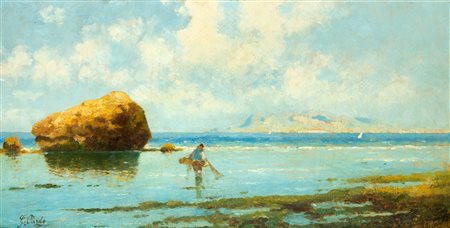 Gennaro Pardo (Castelvetrano 1865-1927)  - Marina palermitana con il Monte Pellegrino