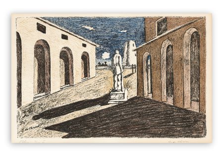 GIORGIO DE CHIRICO (1888-1978) - Solitudine dell'uomo politico, 1966