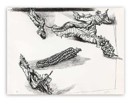 RENATO GUTTUSO (1912-1987) - Pannocchia e foglie, 1966
