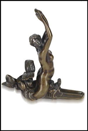 Barthelemy Prieur (Berzieux, 1536 -Parigi, 1611) (bottega di) Nereide a cavalcioni di un delfino