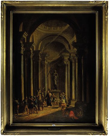 SEBASTIANO RICCI (1659 - 1734). CERCHIA DI Interno architettonico Olio su...