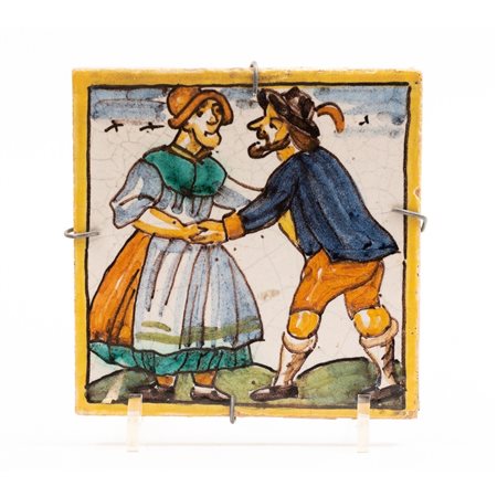 MANIFATTURA CASTELLI DEL XIX SECOLO, Mattonella in ceramica