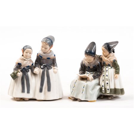 ROYAL COPENHAGEN, Due sculture in porcellana