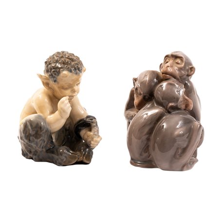 B&G DENMARK, DENMARK, Due sculture in porcellana