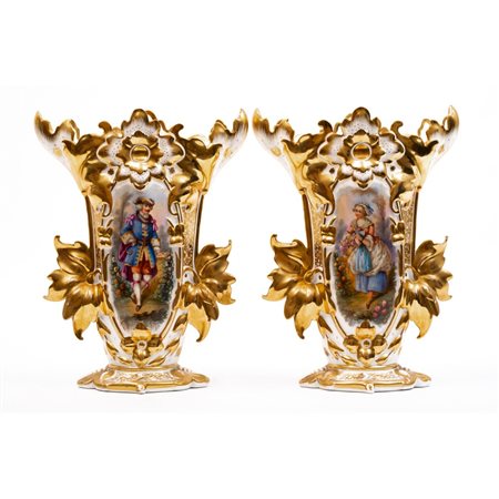MANIFATTURA FRANCESE DEL XIX SECOLO, Coppia vasi