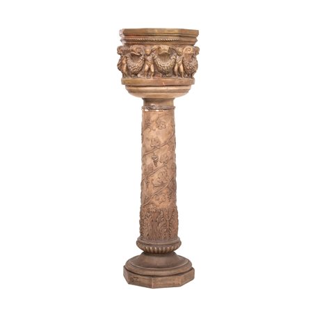 COLONNA CON VASO in terracotta