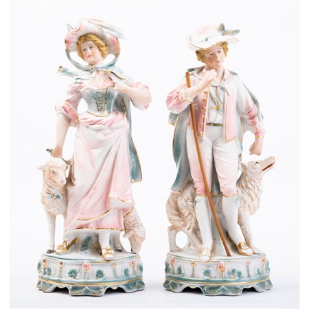 COPPIA SCULTURE Liberty in biscuit