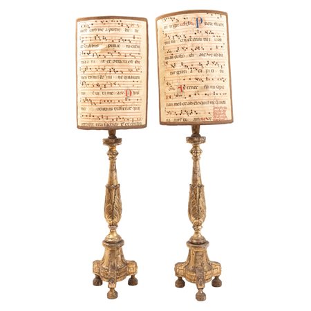 MANIFATTURA SICILIANA DEL XIX SECOLO, Coppia candelieri