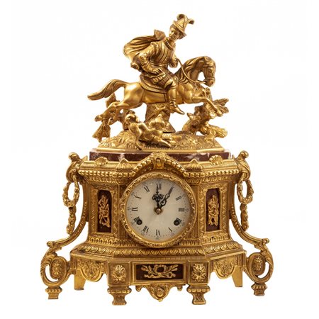 OROLOGIO in bronzo con scultura