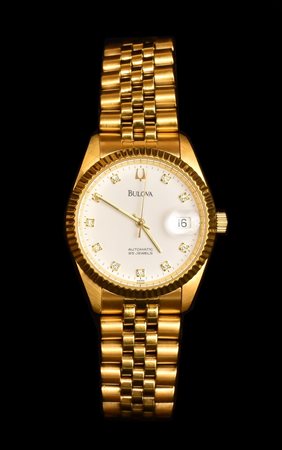 OROLOGIO BULOVA superseville automatic modello date con brillanti e placcato...
