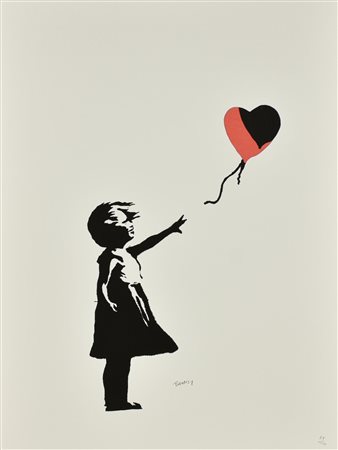 Da Banksy GIRL WITH BALLOON litografia offset su carta Fabriano cotton...