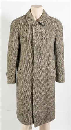 BURBERRY’S Cappotto da uomo in tweed di lana sui toni del beige e del...