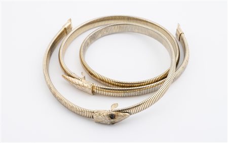 Cintura in metallo dorato lavorazione tubogas con dettagli a forma di...