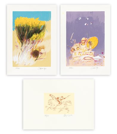 AUTORI VARI (CAZZANIGA, SASSU) - Lotto unico composto da 3 opere: