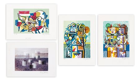 IBRAHIM KODRA (1918-2006) - Lotto unico di 4 litografie: